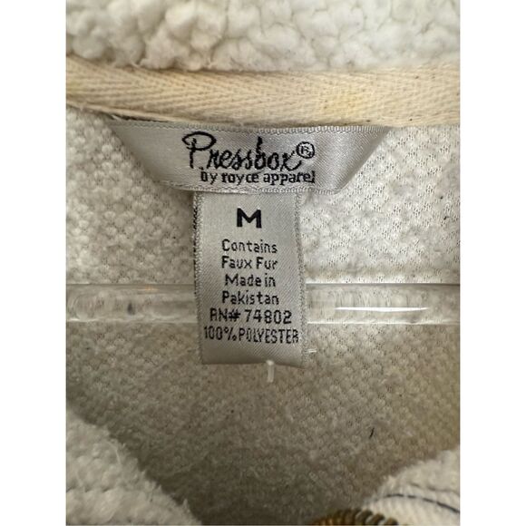 University of Virginia Cavaliers UVA Pressbox Medium 1/4 Zip Sherpa Teddy Sweate - Picture 3 of 4